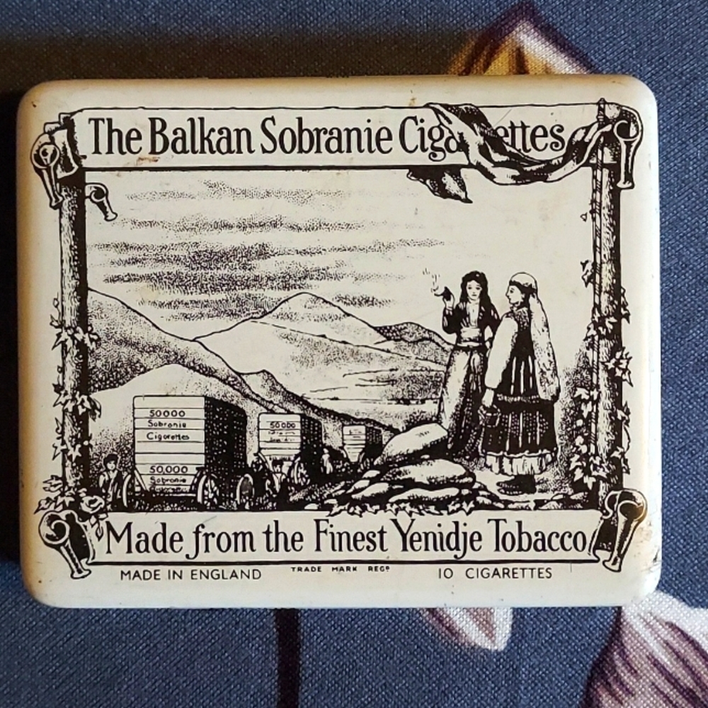 Vintage Cigarette Tin White
